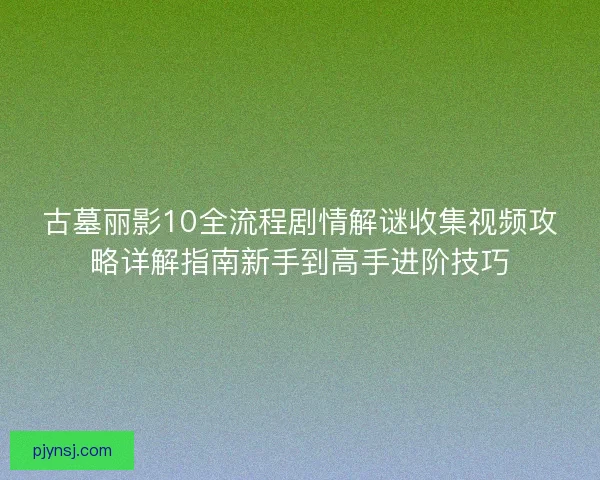 古墓丽影10全流程剧情解谜收集视频攻略详解指南新手到高手进阶技巧